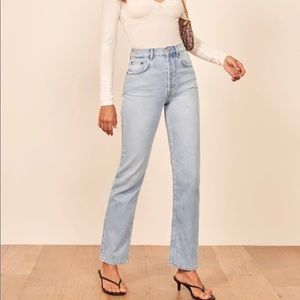 Reformation Cynthia High Rise Straight Jeans Petites